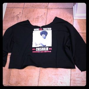 Crop Custom Off The Shoulder Sweatshirt 4X